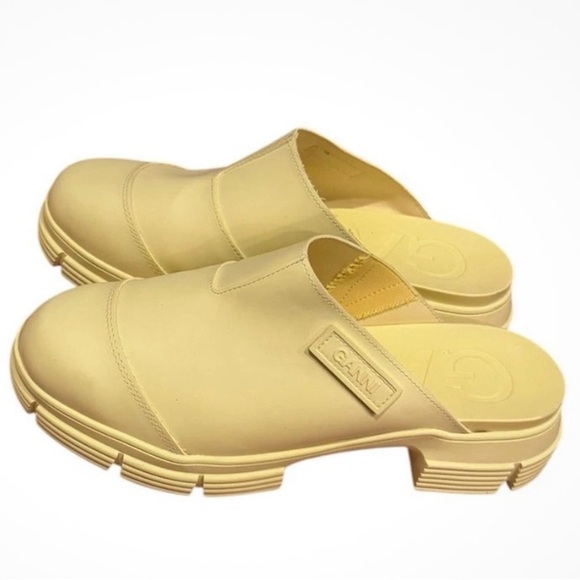 Ganni Unisex Platform Mule Clogs Pale Banana New with Dust Bag - Picture 4 of 11